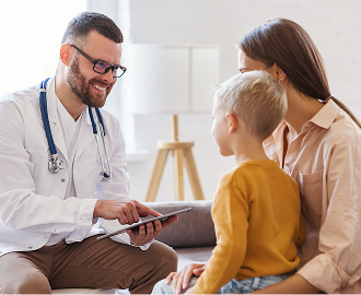 Healthcare worker with patient